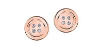 10K Rose Gold 0.04cttw Diamond Button Stud Earrings