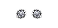 10K White Gold 0.105cttw Diamond Stud Earrings - 6mm