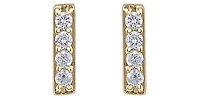 10K Yellow Gold Diamond Bar Earrings 0.14cttw