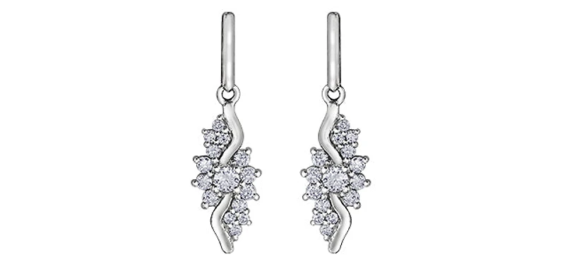 10K White Gold 0.50cttw Diamond Earrings