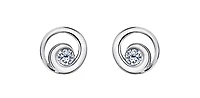 14K White Gold 0.128cttw Canadian Diamond Earring