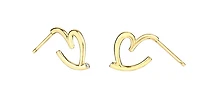 10K Yellow Gold Diamond Heart Earrings 0.01cttw
