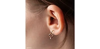 10K Yellow Gold Diamond Heart Earrings 0.01cttw