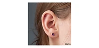10K Yellow Gold Amethyst and Diamond Earrings