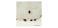 10K Yellow Gold Amethyst and Diamond Earrings