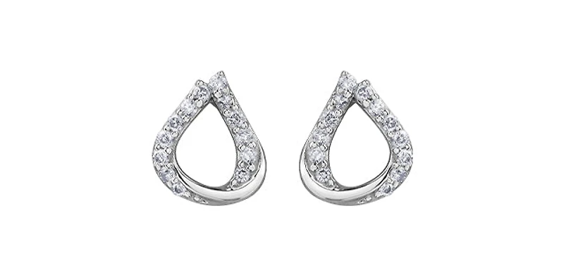 10K White Gold 0.20cttw Diamond Earrings
