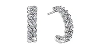 10K White Gold 0.66cttw Miami Cuban Link Diamond Earring