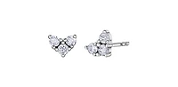 10K White Gold 0.25cttw Diamond Heart Earrings