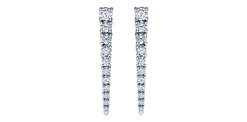 14K White Gold 1.50cttw Canadian Diamond Dangle Earrings