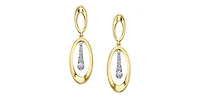 10K Yellow and White 0.15cttw Diamond Dangle Earrings