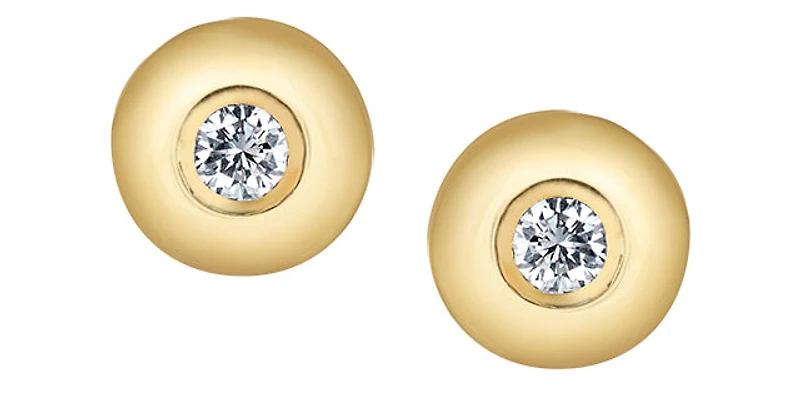 10K Yellow Gold 0.10cttw Diamond Stud Earrings