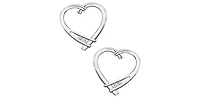 10K White Gold 0.02cttw Diamond Heart Stud Earrings