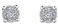 10K White Gold 0.08cttw Diamond Stud Earring