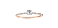 10K Rose Gold 0.30cttw Canadian Diamond Ring, Size 6.5