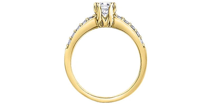 14K Yellow Gold 0.70cttw Canadian Diamond Engagement Ring, size 6.5 - 4.5