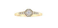 10K Yellow Gold 0.40cttw Canadian Diamond  Halo Engagement Ring, size 6.5 - 6.5
