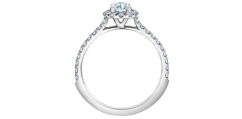 14K Gold 0.84cttw Lab Grown Oval Diamond Engagement Ring - / 4