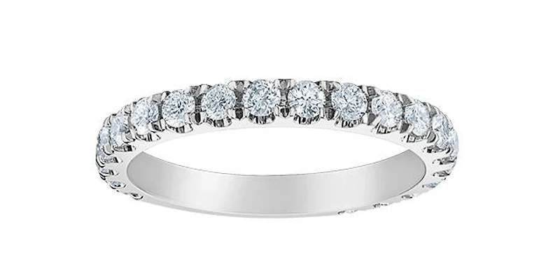 14K White Gold 1.00cttw Lab Grown Diamond Band