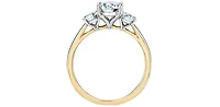 14K Gold 1.55cttw Lab Grown Diamond 3 Stone Ring - /