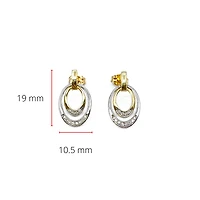 10K White & Yellow Gold 0.10cttw Diamond Double Eternity Earrings