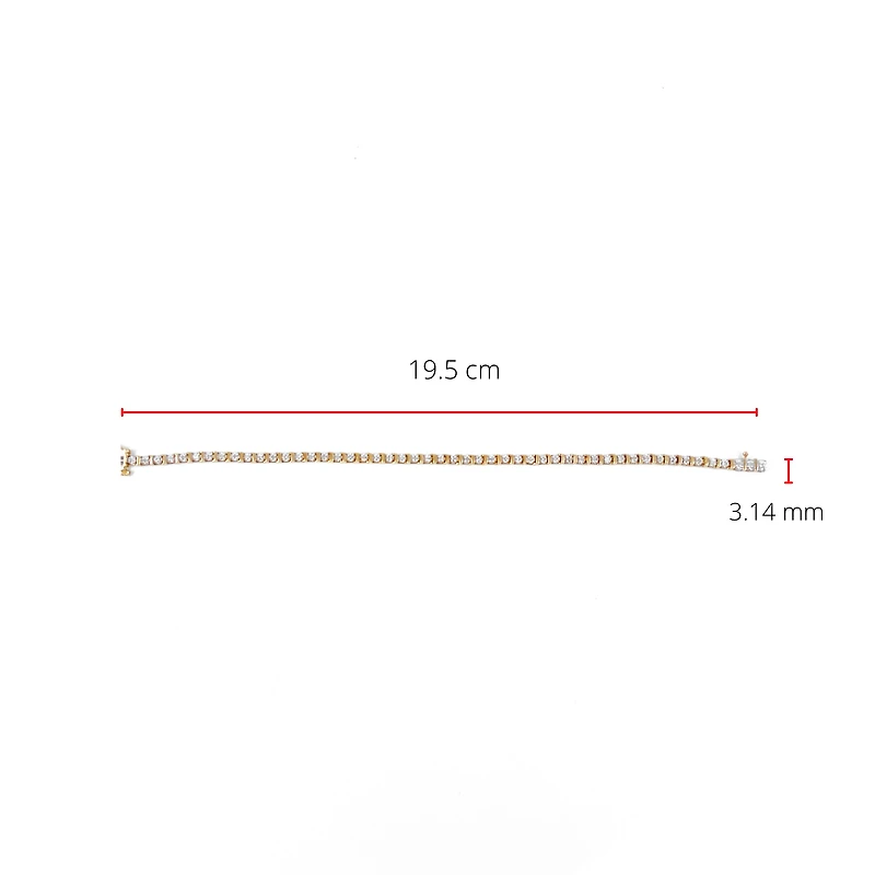 10K Yellow Gold 0.50cttw Diamond Tennis Bracelet, 7"