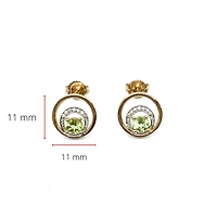 10K Yellow Gold 0.60cttw Peridot & 0.04cttw Diamond Stud Dangle Drop Earrings