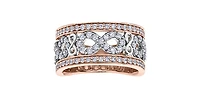10K White & Rose Gold 1.00cttw Diamond Infinity Ring, size 6.5