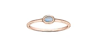 10K Rose Gold 0.25cttw Genuine Moonstone Ring, size 6.5
