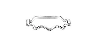 10K White Gold 0.06cttw Diamond Ring, size 6.5