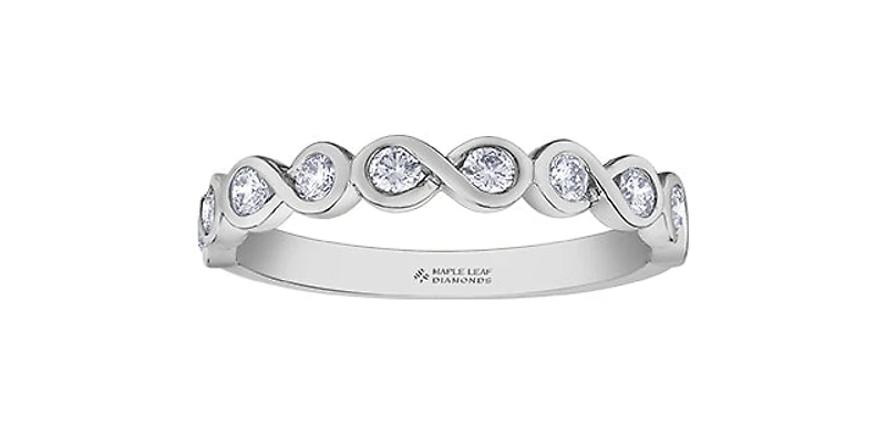 14K White Gold 0.40cttw Canadian Diamond Infinity Ring