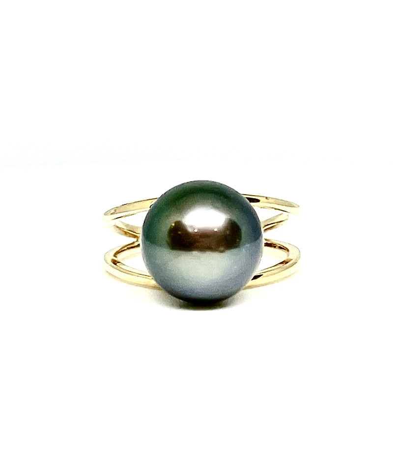 14K Yellow Gold Tahitian Pearl Ring