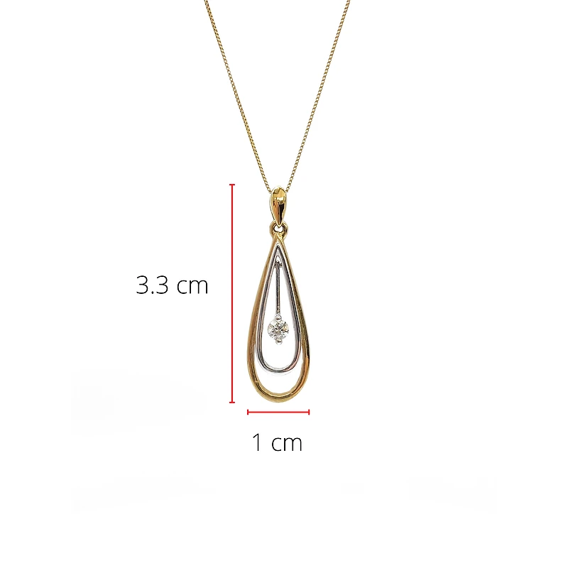 10K White & Yellow Gold 0.10cttw Canadian Diamond Necklace, 18"