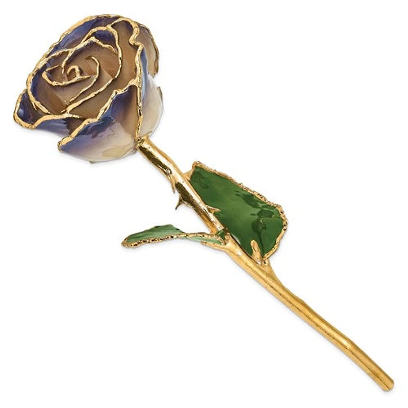 24K Gold Dipped Lacquered Genuine White / Twilight Pearl Rose