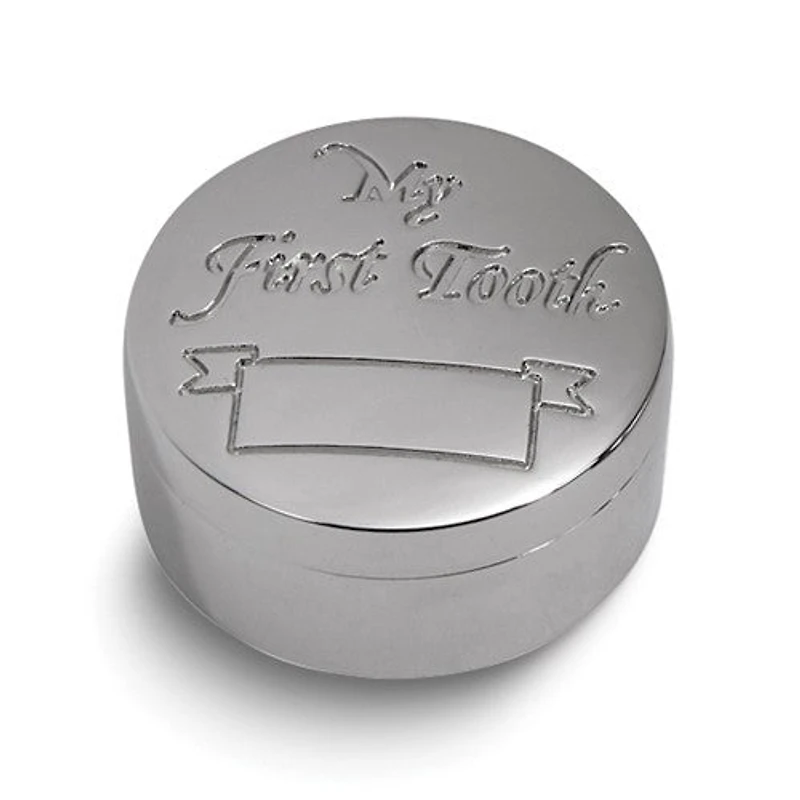 Nickle-Plated Round First Tooth and First Curl Boxes