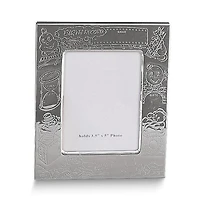 Silver-plated Choo-Choo Birth Record 3.5x5 Photo Engravable Frame