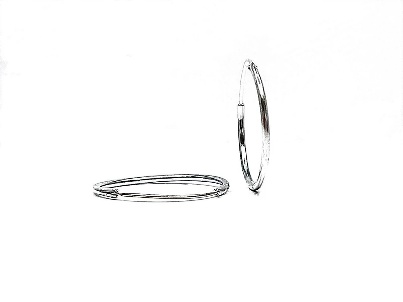 925 Sterling Silver Endless Hoop Earrings 30mm