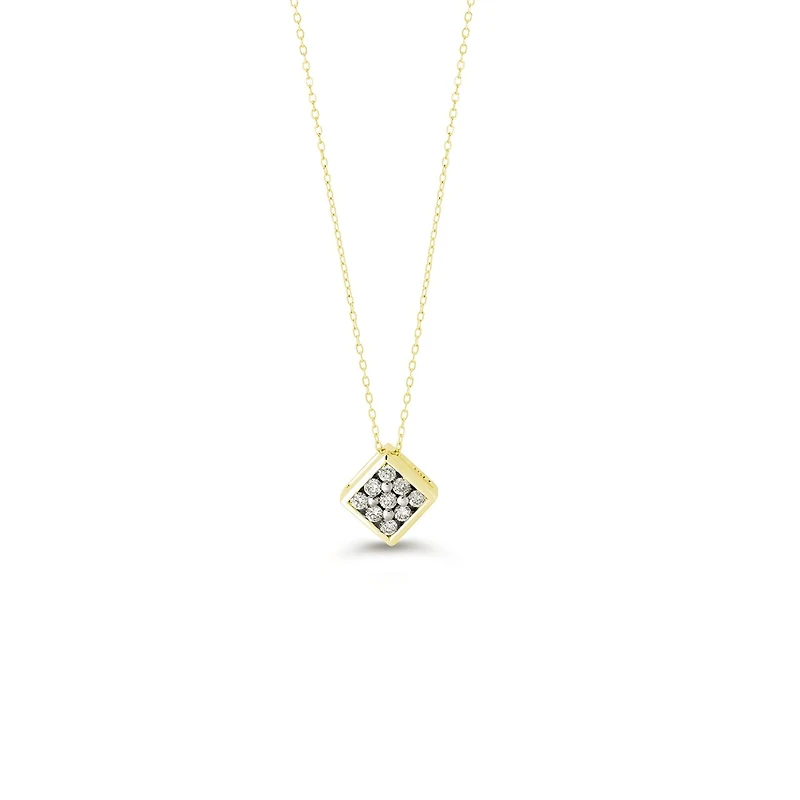 10K Yellow Gold 0.13cttw Diamond Pendant, 18"