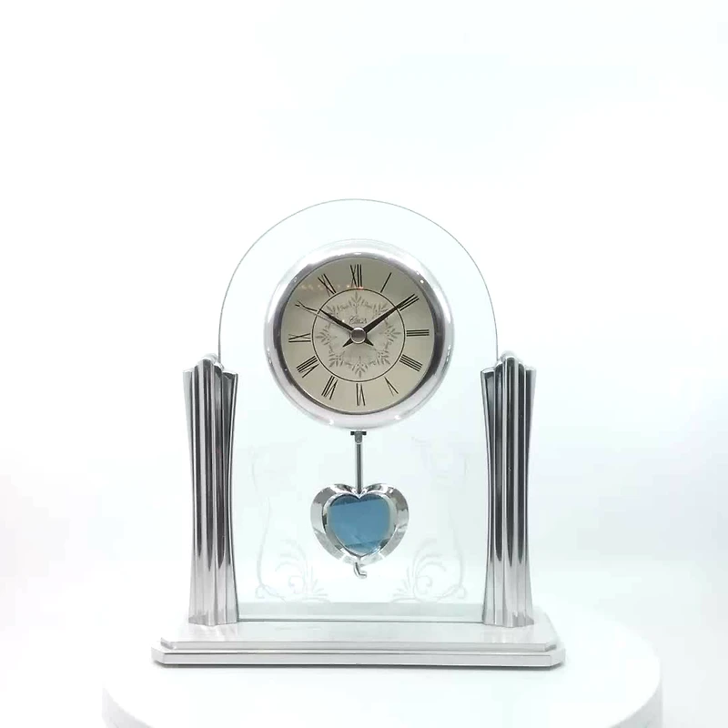 Heart Pendulum Glass Clock