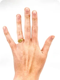 10K Yellow Gold 0.007 Diamond Heart Shape Signet Ring