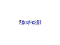10K White Gold 1.20cttw Tanzanite & 0.15cttw Diamond Ring, size 6.5 - 4.5
