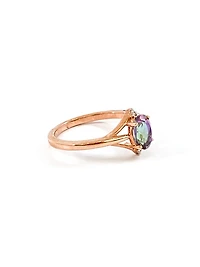 10K Rose Gold 1.00cttw Mystic Topaz & 0.02cttw Diamond Ring - 4.5