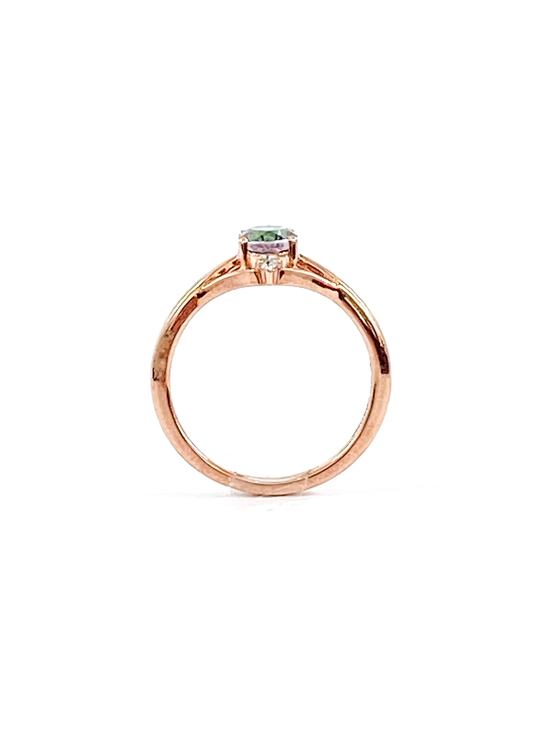 10K Rose Gold 1.00cttw Mystic Topaz & 0.02cttw Diamond Ring - 4.5