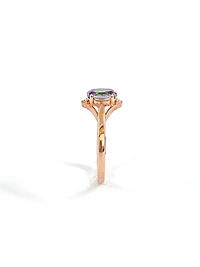 10K Rose Gold 1.00cttw Mystic Topaz & 0.02cttw Diamond Ring - 4.5