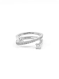 14K White Gold 0.56cttw Canadian Diamond Ring, size 6