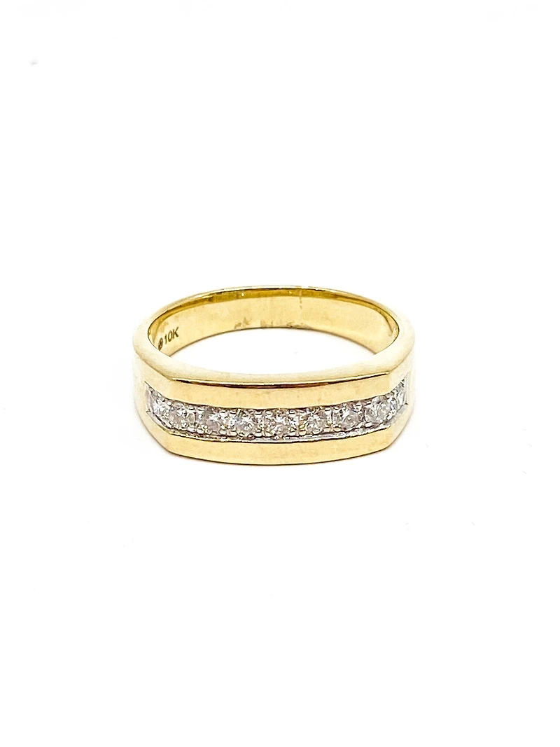 10K Yellow Gold 0.50ttw Gents Diamond Ring, size 10
