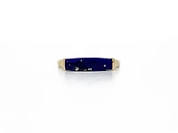 10K Yellow Gold 14mm Genuine Lapis Lazuli Ring, size 6.5