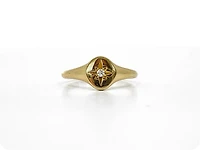 10K Yellow Gold 0.027 Canadian Diamond Ring, size 6.5