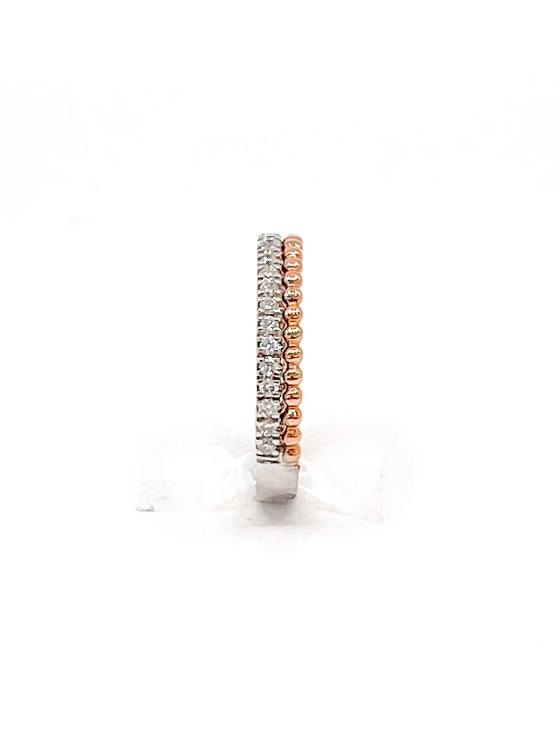 10K Rose & White Gold 0.30cttw Diamond Band, size 6.5