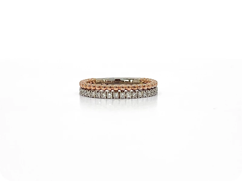 10K Rose & White Gold 0.30cttw Diamond Band, size 6.5