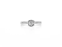 10K White Gold 0.25cttw Round Brilliant Cut Diamond Engagement Ring, size 6.5